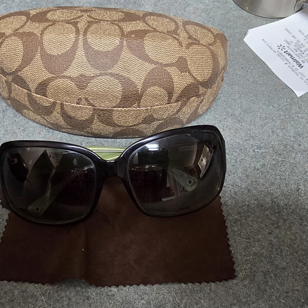 Coach Black Sunglasses with Brown Case